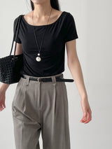 Jelly boat neck short sleeve t-shirt