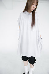 mock neck shirring pocket ops(3colors)