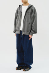 Pigment Applique Hooded Zip Up (3color)