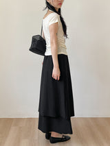 Seersucker Layered Banding Skirt