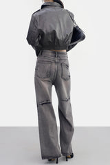 Tenet Crop Leather Jacket