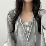 Wanu linen button hooded cardigan