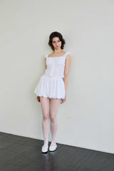  CUDDLY BALLOON SKIRT PANTS / WHITE