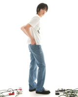 STUD BOOTCUT DENIM PANTS (LIGHT BLUE) MEN