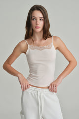 Swan lace sleeveless, Baby Pink