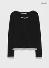 [MADE] Yuriae Layered Henley Long-Sleeve Tee
