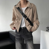 Chen Semi-cropped button suede jacket (3 colors)