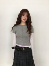【即日発送】YWD PLAID PLEATS SKIRT + BELT (3color)