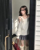 lou chiffon ribbon one-shoulder NT