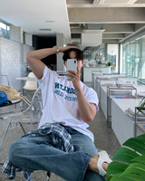 ドローブロークリンオーバーサイズショートスリーブTシャツ/ 4 カラーズ