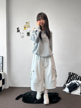 レディ バック ケイブ ワイドレッグ カーゴ バミューダ ショーツ 3カラー