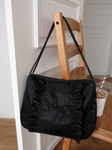 Classic ruffle bag_black(nylon)