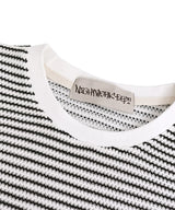 ウェーブストライプハーフニットTシャツ