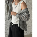 [S/S] ビーチチェックオーバーフィットシャツ (3color)
