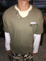 ヴィンテージ Vネック ショートスリーブ Tシャツ (3c)