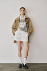 Suede half coat (Brown)