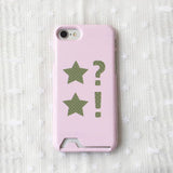 Dot Star Light Pink Card Wallet Glossy Hard Case