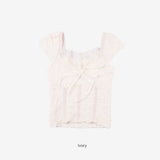 genti lace short sleeve blouse