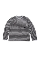 (BASE) STRIPE POCKET LONG SLEEVE (GRAY)