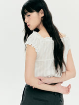 DOTDOT SHIRRING BLOUSE
