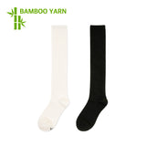 [3PACK] 1507 Basic Trouser Bamboo Knee Socks - Ivory/Black