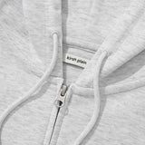 KIRSH PLAIN SLIM FIT CROP HOODIE ZIP UP - GRAY   