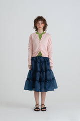 Slim round cardigan_pink