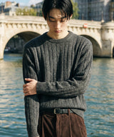 Usual Round Cable Knit - 5COLOR