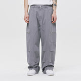 BIKER WASHED WIDE PANTS