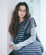 COWL NECK LAYERED LONG SLEEVE - CHARCOAL
