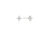 26SS★ Essence Silver (W) Moissanite Flower Dainty Earrings