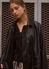 LEATHER STRING HALF COAT