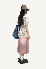 Sand-washed Bermuda denim pants