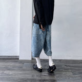 Snowwashed Leopard Wide Denim Culottes