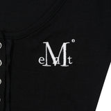 ハリングシグネチャーロゴスナップボタンUネックハーフT (3COLOR)