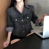[BELLIDE MADE] Flared denim jacket & blouse