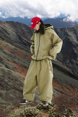 SOFT PEACH HOODED JACKET KHAKI