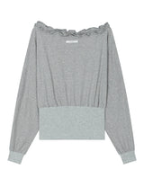 オフショルダー ラッフル トップ(GREY)