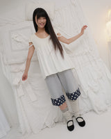 LACE STRAP FLARE TOP / CREAM