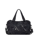 (UNISEX) Diagonal Zip Leather Tote Bag