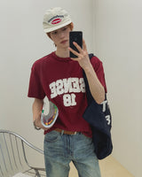 チェント パッチ レタリング ショートスリーブ Tシャツ