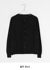 Unin Basic Color Round Neck Cardigan