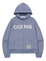 LAVEO DOT APPLIQUE LOGO HOOD ZIP-UP UNISEX (2COLOR) 