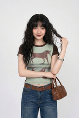 DOTTED HORSE GRAPHIC SLIM TEE