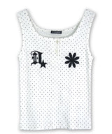 Front Logo Button Dot Tank-Top_Ivory