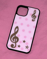 [made] Dot treble clef pink phone case (glass bumper)