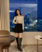 Knitte オフショルダーTシャツ