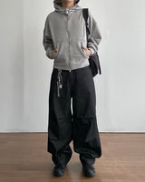 Compact Crop High-neck Hood Zip-up