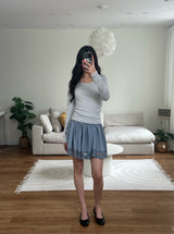 lace satin mini skirt