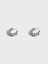 Multi Hash Tag Large Hoop Earrings (Silver)